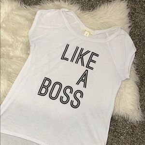 Francesca’s like a boss white graphic top